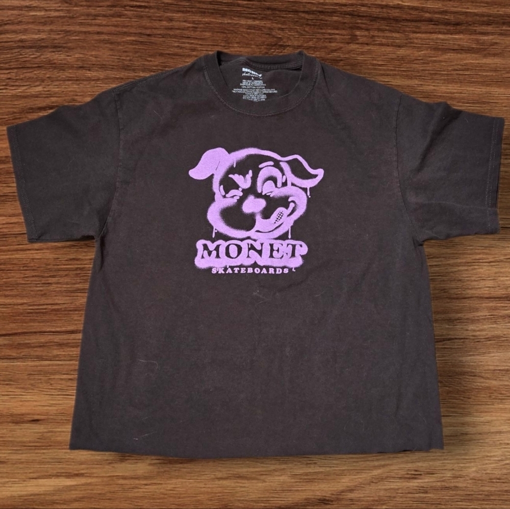 Monet Skateboards Brown And Pink  Tee Shirt